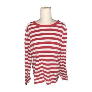 Loft Red & White Striped Sweater